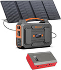 100W Portable Power Station with Foldable Solar Panel, 110V Camping Power Bank with AC Outlet, Rechargeable Battery Solar Generator Power supply for Smart Device Outdoor RV Travel, Emergency Backup