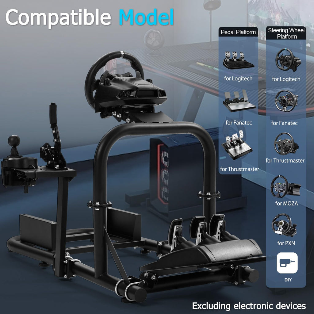 Anman Adjustable Racing Gaming Simulator Cockpit PRO, Driving Simulator Stand Fits for Logitech Thrustmaster Fanatec G25 G27 G29 G923 G920, T300RS TX PC PS4 Xbox,NOT Include Wheel Shifter Pedals Seat