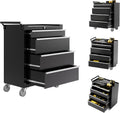 GarveeTech 24' 4-Drawer Tool Chest, Rolling Tool Cabinet with Wheels and Lock System, Portable Storage Rolling Tool Chest for Warehouse, Workshop & Repair Shop, Black
