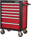 Tool Chest with Wheels - 28inch Tool Box with 7 Drawers, Metal Rolling Tool Cabinet with Locking System, for Garage, Warehouse, Workshop, Repair Shop