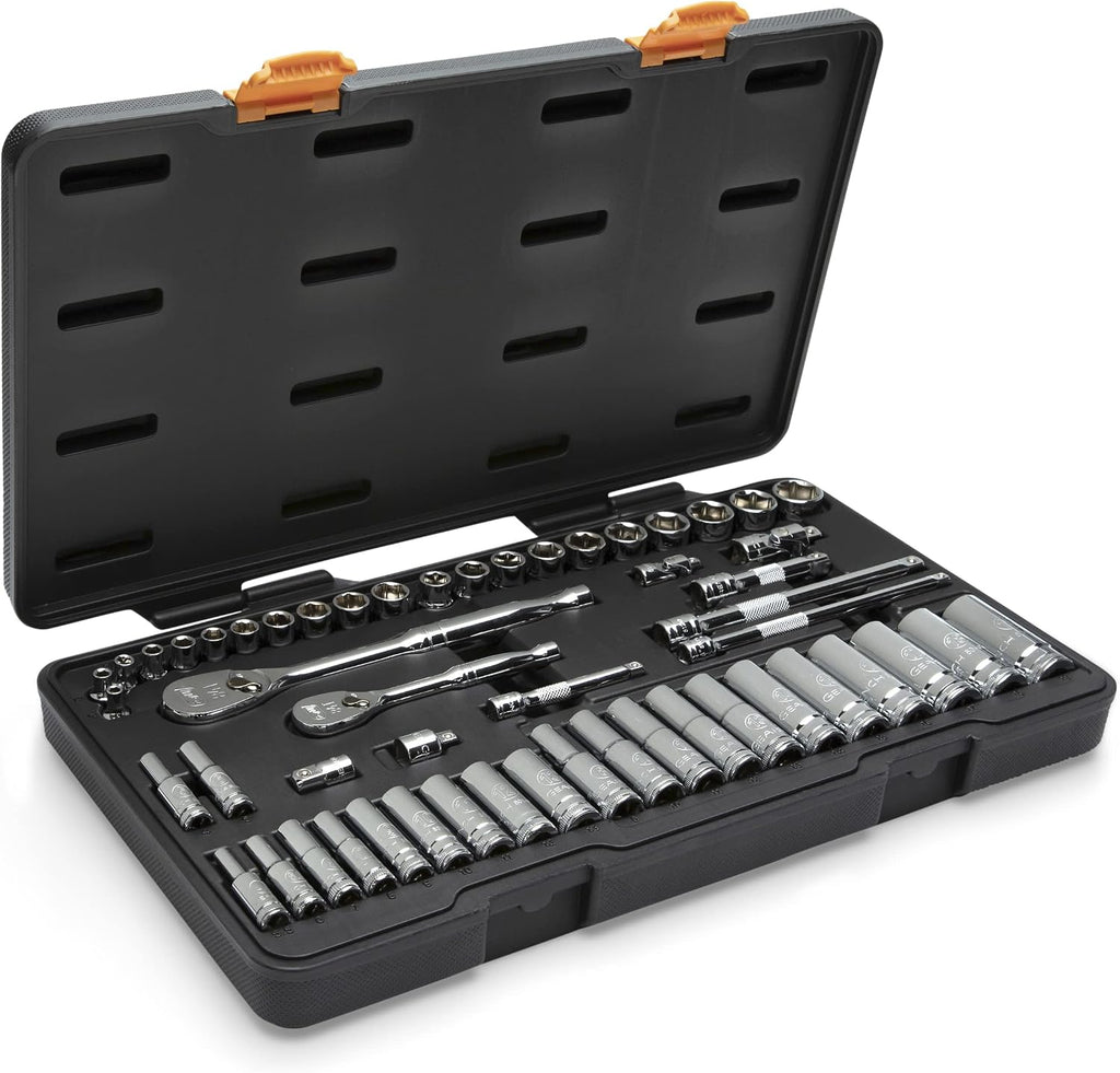 GEARWRENCH 53 Piece 1/4', 3/8' Metric 6 Point SAE Standard & Deep Mechanics Tool Set - 89091