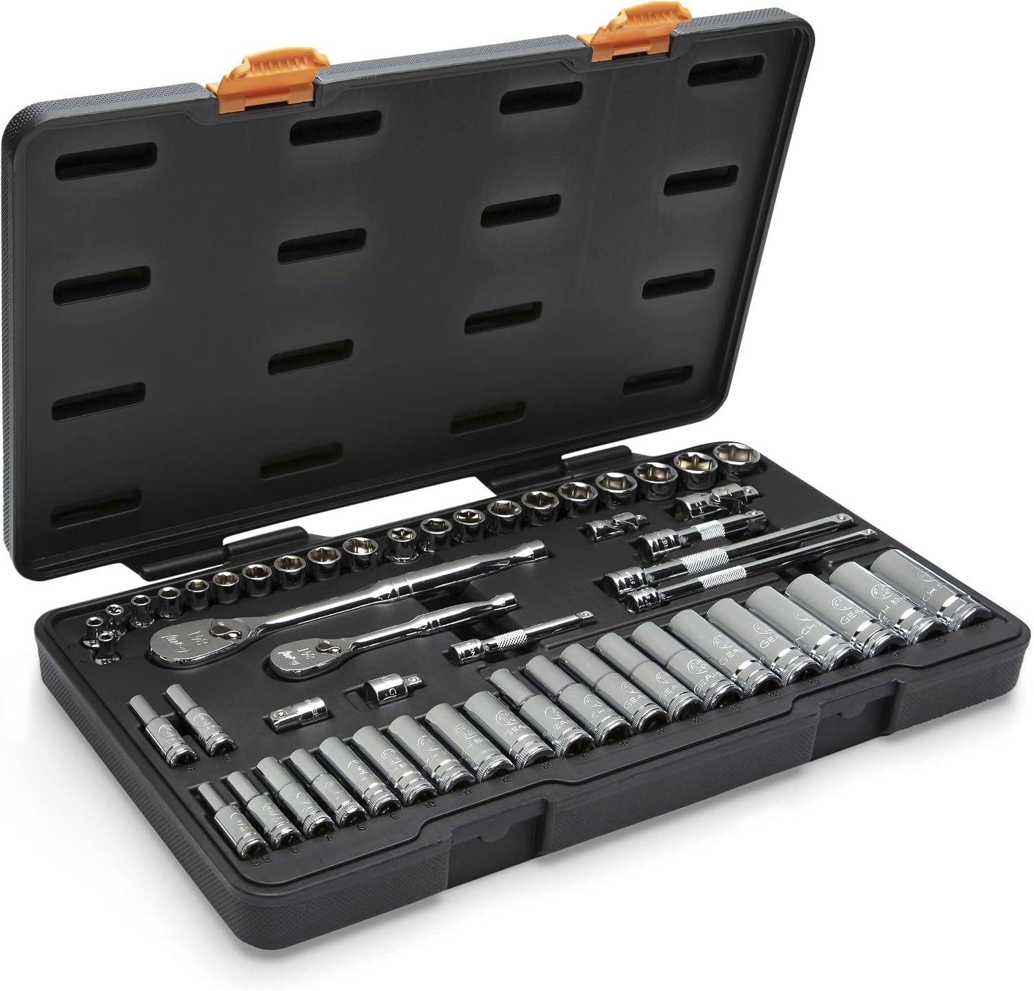 GEARWRENCH 53 Piece 1/4', 3/8' Metric 6 Point SAE Standard & Deep Mechanics Tool Set - 89091