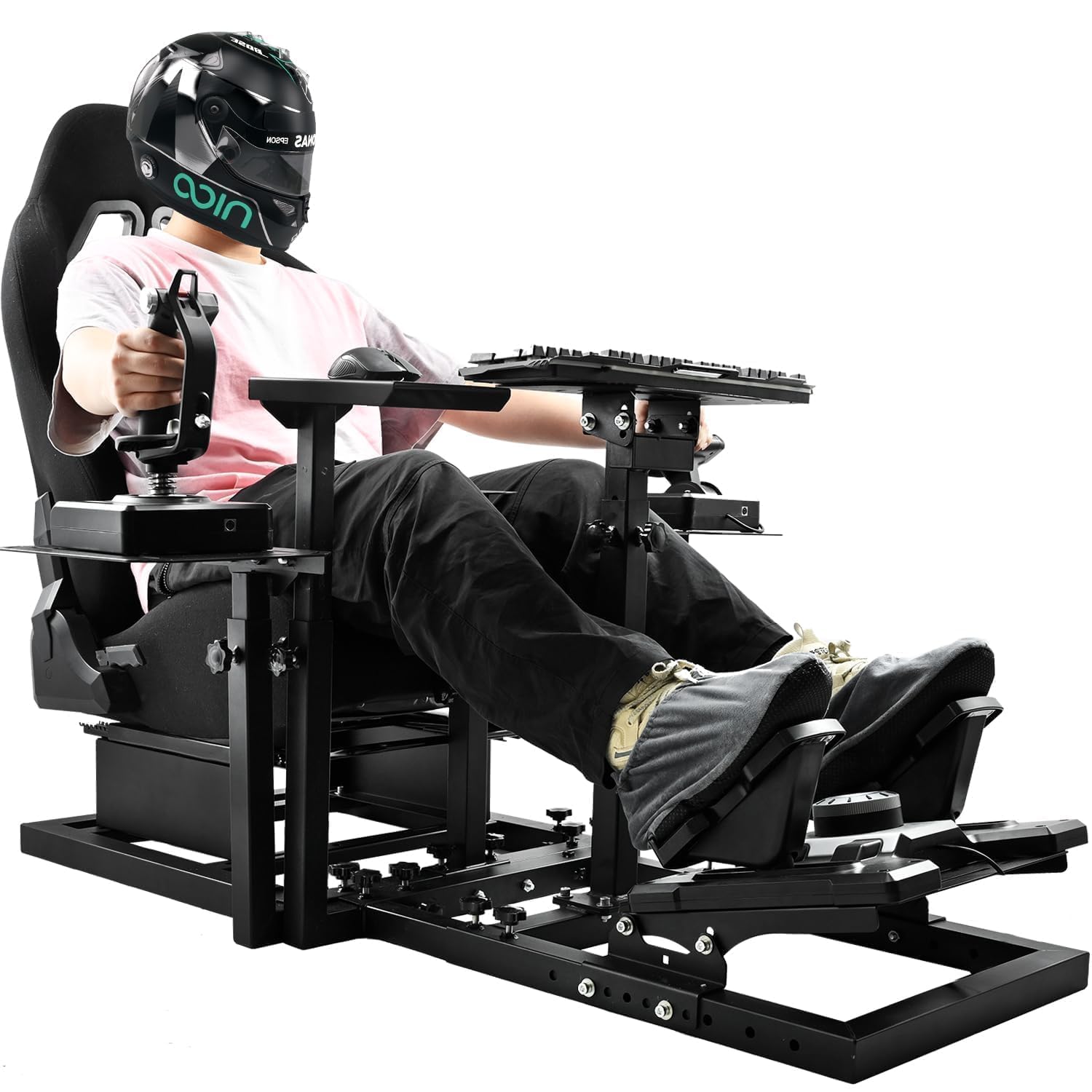 Dardoo G920 Flight Simulator Cockpit Multifunctional with Seat Compatible with Logitech G923 G Saitek,for Thrustmaster T150 HOTAS Warthog, for PC, Excluding Wheel, Pedal, Handbrake, Throttle, Joystick