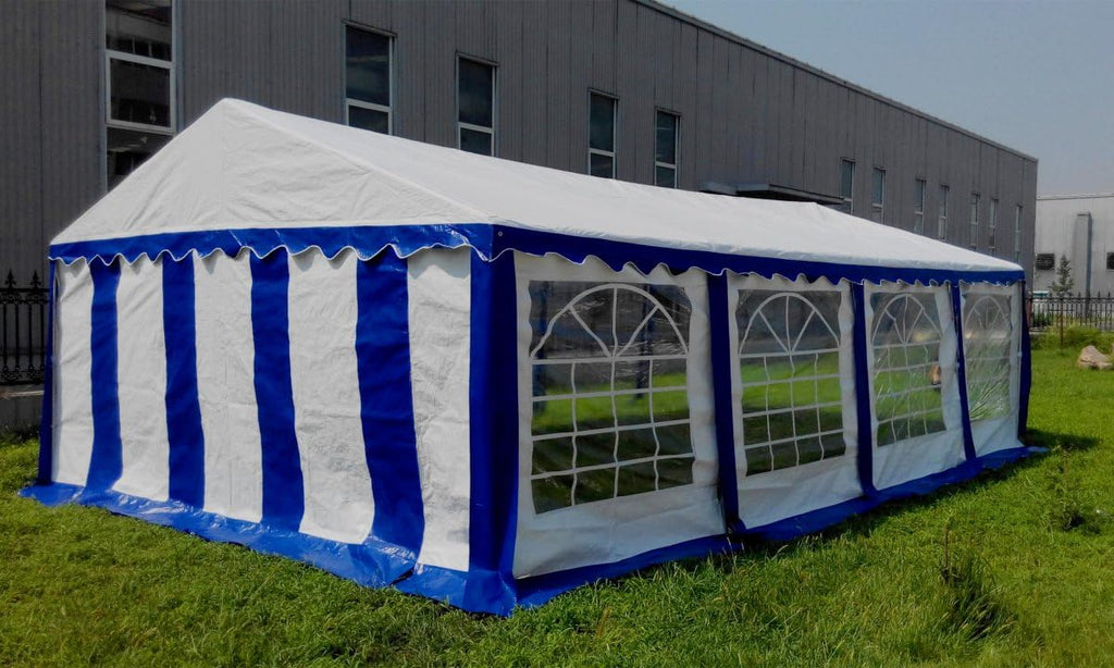 AMERICAN PHOENIX Party Tent 16x26 ft Heavy Duty Canopy Shelter Gazebo for Wedding Event Fair with Roof with Sidewalls and Windows White and Blue Event Tents