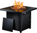 Ciays 28-Inch Propane Fire Pit – 50,000 BTU Outdoor Gas Steel Fire Table with Lid & Lava Rock, Adds Warmth & Ambience to Gatherings & Parties on Patio, Deck, Garden & Backyard