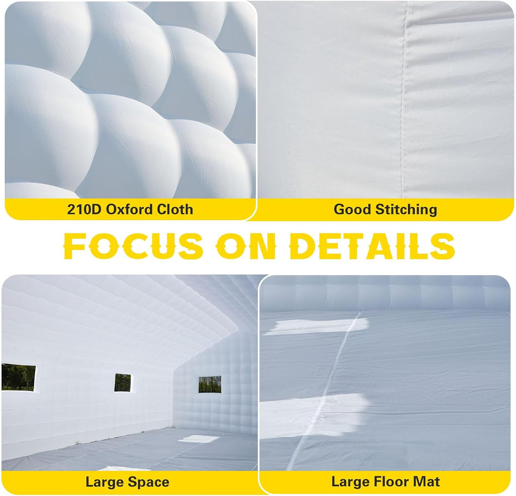 EROMMY 20x16.5x12 FT Large White Inflatable Nightclub, Blow Up Party Tent Portable with 950W Blower, Disco Night Club Tent for Adult Birthday Party Business Rental
