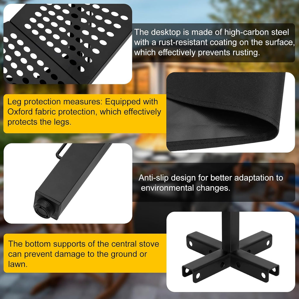 48 Inch Fire Pit Bonfire Surround for Solo St ove Yukon, Circular Safety Protection, Equipped with a Safety Support Frame to Prevent Direct Contact with the Ground