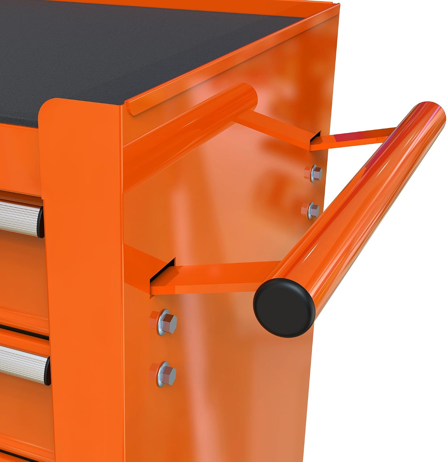 Campfun 4-Drawer Rolling Tool Cart, Metal Tool Storage Organizer Cabinet with Interlock System and Wheels, Multifunctional Mechanic Tool Chest for Garage, Warehouse, Workshop Repair Shop, Orange