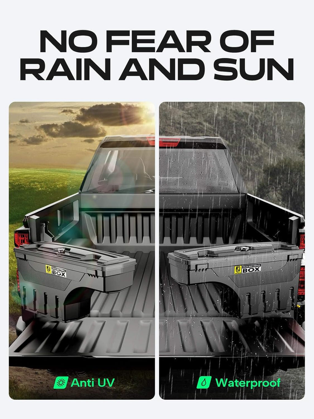 YHTAUTO Truck Bed Storage Tool Box Lockable Compatible with 1999-2007 Chevy Silverado GMC Sierra 1500/2500/3500 & HD(Fit 2007 Classic), Passenger Side, Swing Waterproof Wheel Well ToolBox