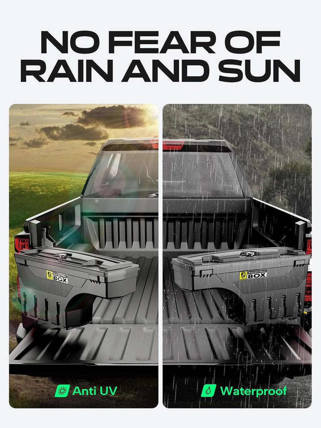YHTAUTO Truck Bed Storage Tool Box Lockable Compatible with 1999-2007 Chevy Silverado GMC Sierra 1500/2500/3500 & HD(Fit 2007 Classic), Driver Side, Swing Waterproof Wheel Well ToolBox