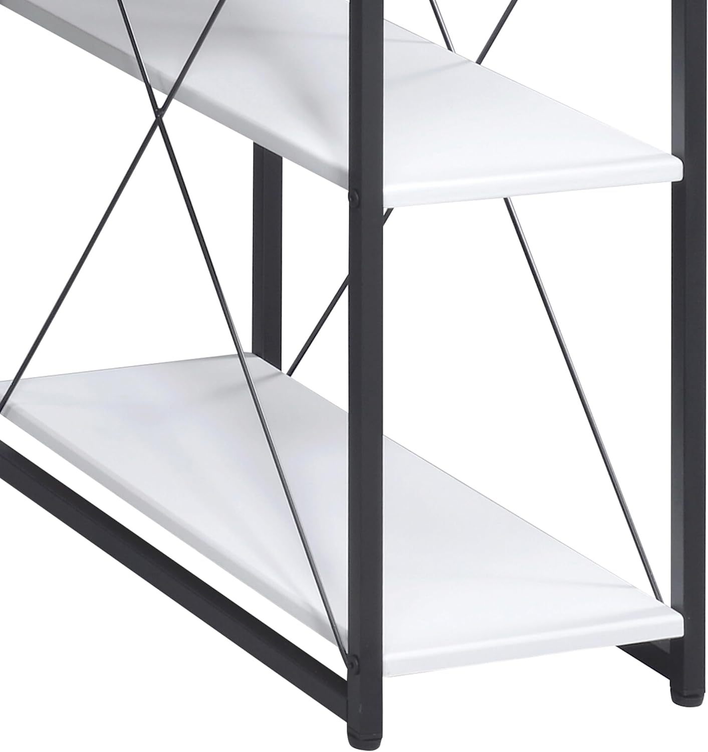 Modern Computer Desk with Hutch and Open Shelves, Foldable Adjustable Portable Gaming Study Desk Table with Wheels for Bedroom Office Student Sturdy Furniture,White-Wood