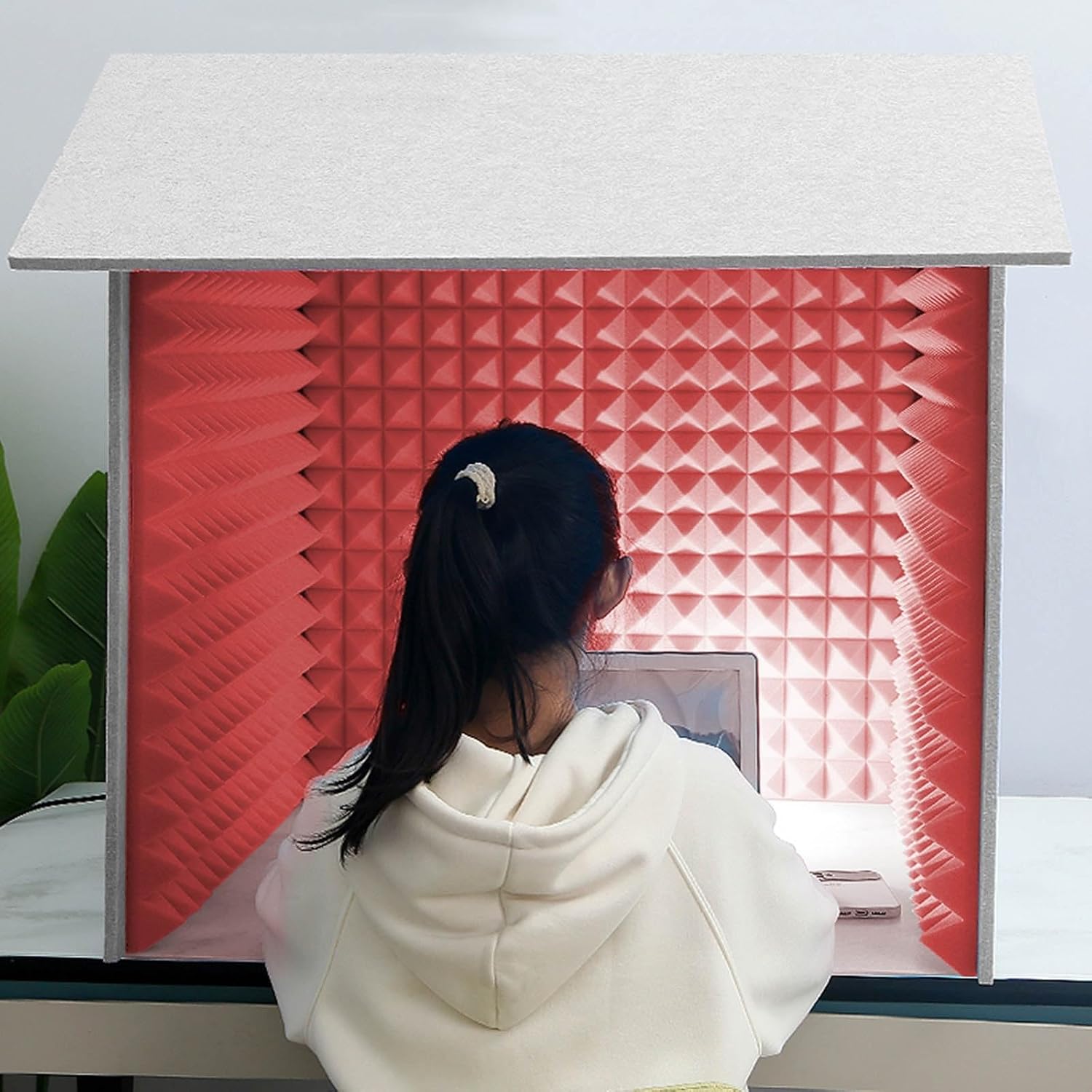 WORDFUN Sound Isolation Room for Home Studio, Portable Sound Recording Vocal Booth Box, Studio Equipment, Vocal Absorbing Shield, Microphone Shield for Podcasts Singing Gaming and Broadcasting