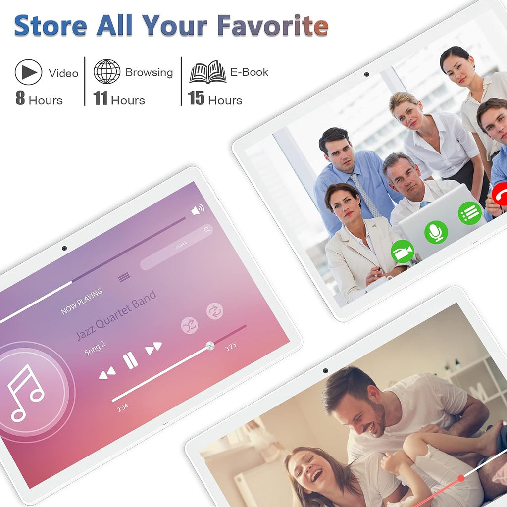 FEONAL Tablet 10.1 inch Android 12 Tablet 2024 Latest Update Octa-Core Processor with 64GB Storage, Dual 13MP+5MP Camera, WiFi, Bluetooth, GPS, 512GB Expand Support, IPS Full HD Display (Silver)
