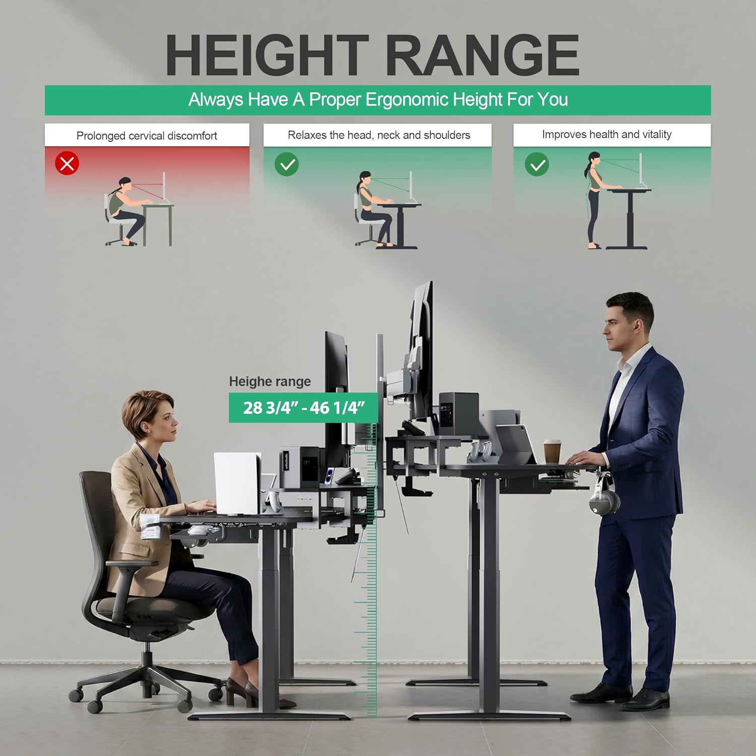 JWX 72' Height Adjustable Gaming Desk, 3-Zone Creator Workstation with Acrylic RGB Lighting, Keyboard Tray & Full Desk Mouse Pad, Dual Motor Sit Stand Desk for Streaming, Studio & Home Office