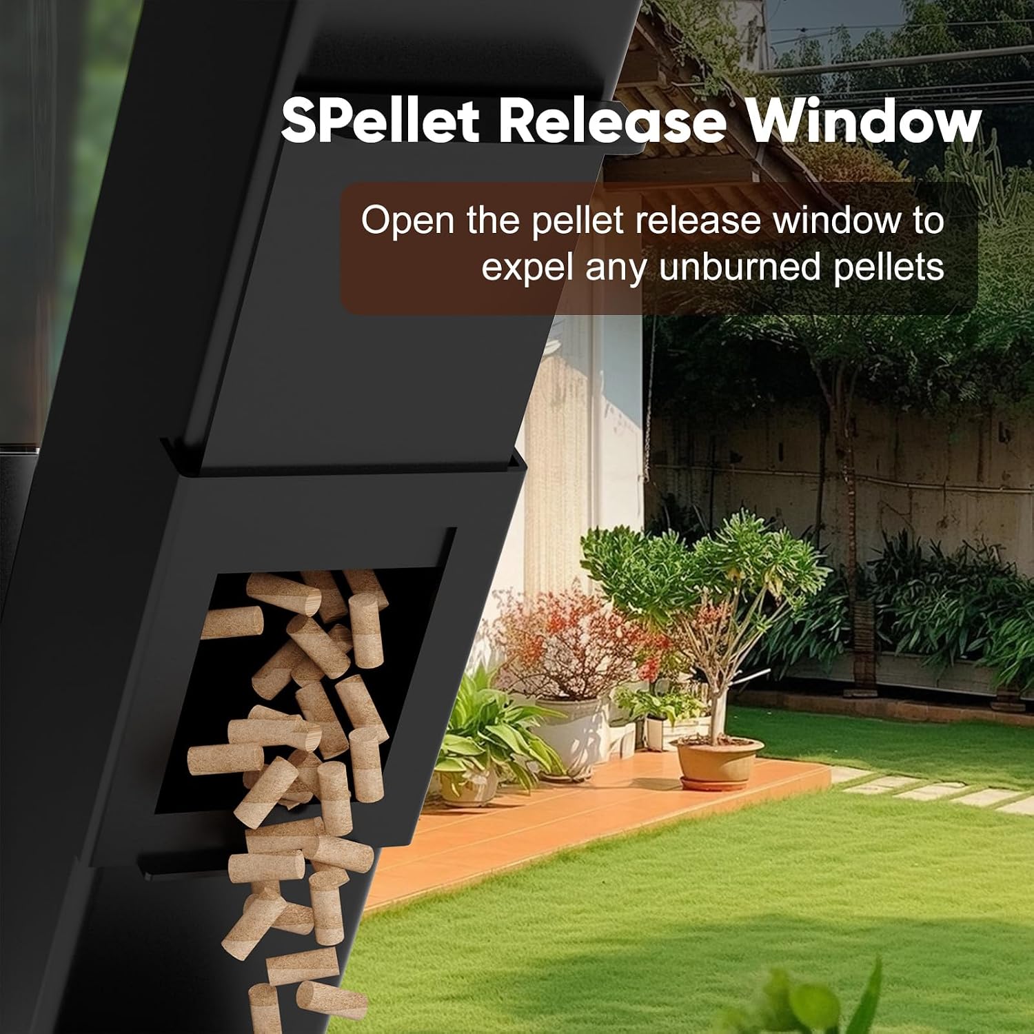 Rayzi New Rocket Stove 58 Inch, Smokeless Wood Pellet Patio Heater, Wood Pellet Fire Pits for Outside, Portable Pellet Heater for Patio/Garden/Backyard/Outside Restaurant/Bonfire Party/Beach