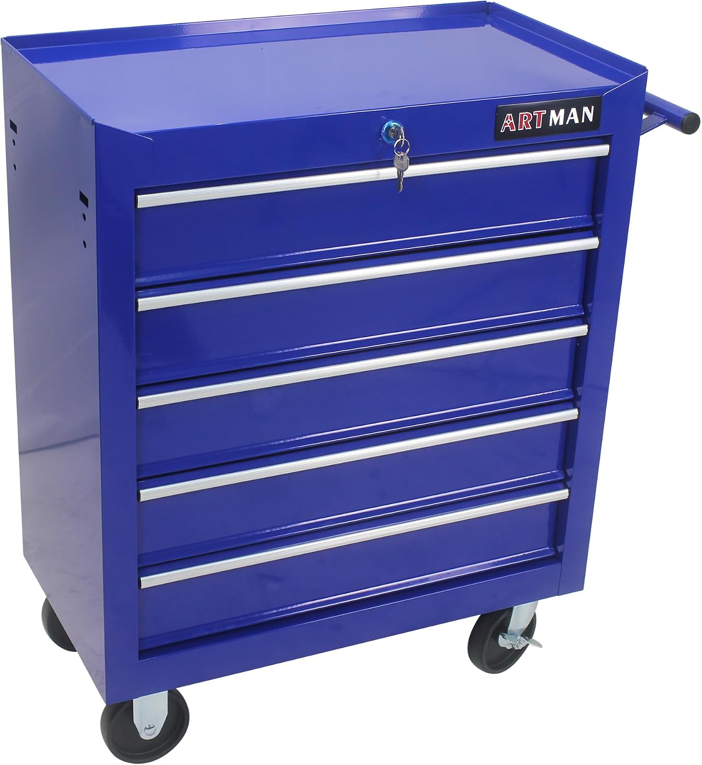 5 Drawers Tool Cart on Wheels,Rolling Tool Chest Tool Storage,Drawers Rolling Tool Trolley Organizer Tool Case for Garage, Warehouse, Workshop, Repair Shop (5 Drawers-Blue)