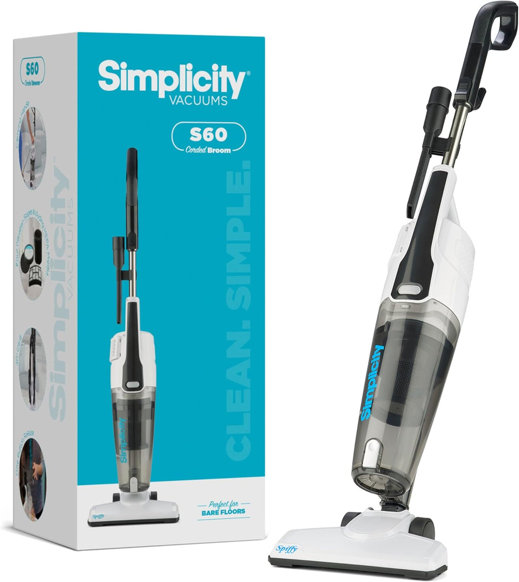 Bagless Broom Vacuum in White