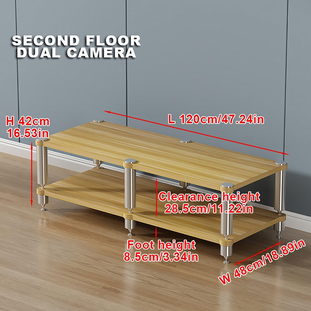 Modern Gaming Shelf & Media Stand, 6-Tier Audio Rack, 120x48x42cm, Stylish Wooden Design, Perfect for Game Consoles, Projectors, DVD Players & Cable Boxes, Space-Saving Entertainment Unit