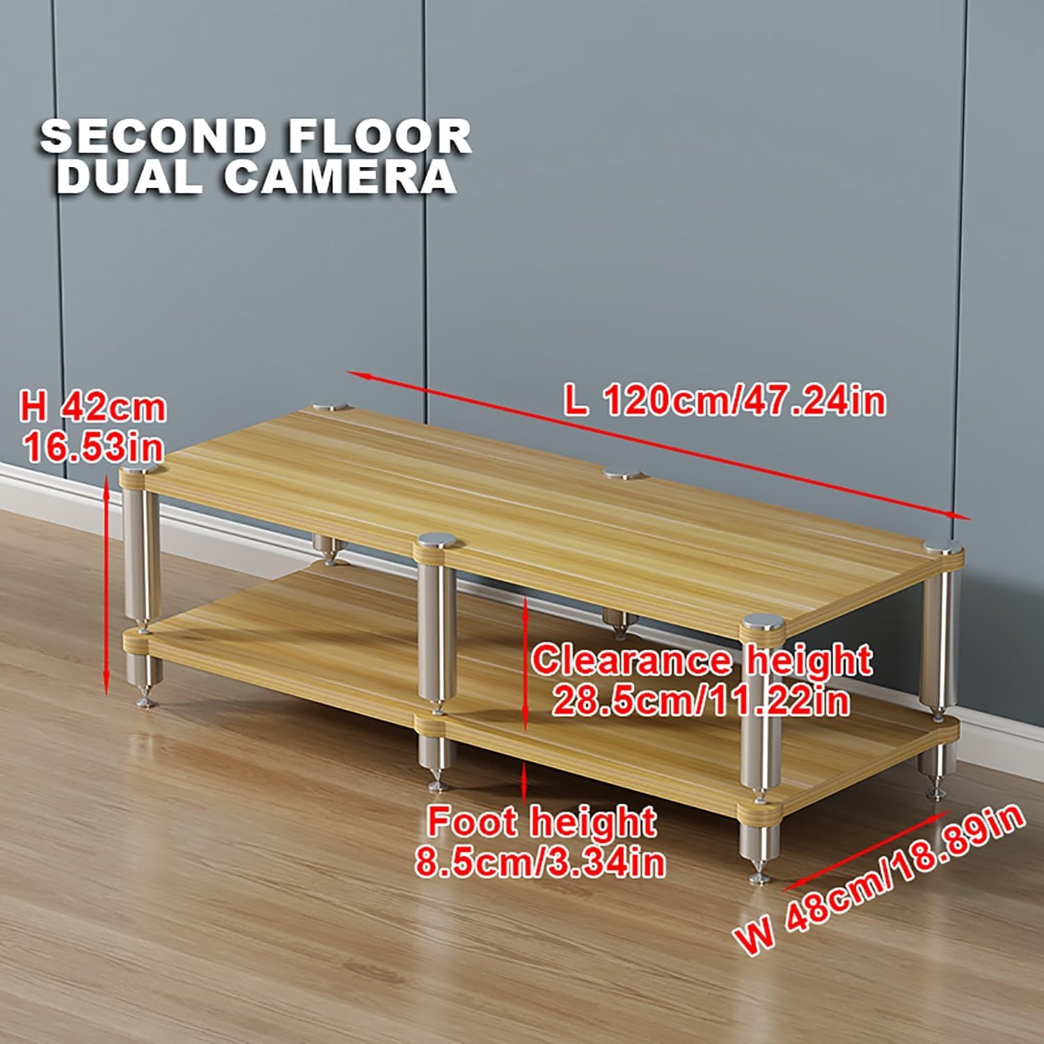 Modern Gaming Shelf & Media Stand, 6-Tier Audio Rack, 120x48x42cm, Stylish Wooden Design, Perfect for Game Consoles, Projectors, DVD Players & Cable Boxes, Space-Saving Entertainment Unit