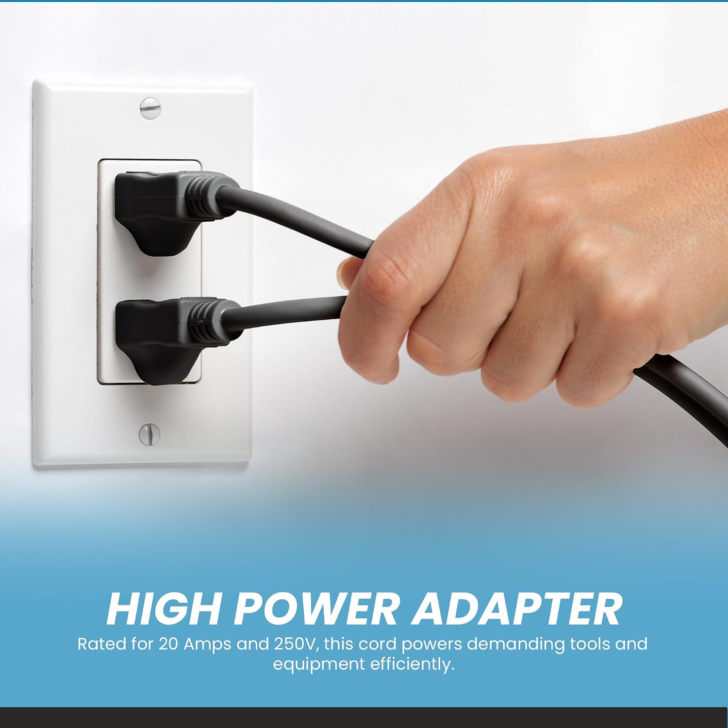 IronBox Electric 6-20P to L6-20R Plug Adapter Power Cord - 20A, 250V, 12/3 SJT - UL Listed Power Cord Extension Cable - Heavy Duty Plug and Connector for Generator, Data Centers & More (20ft, Build)