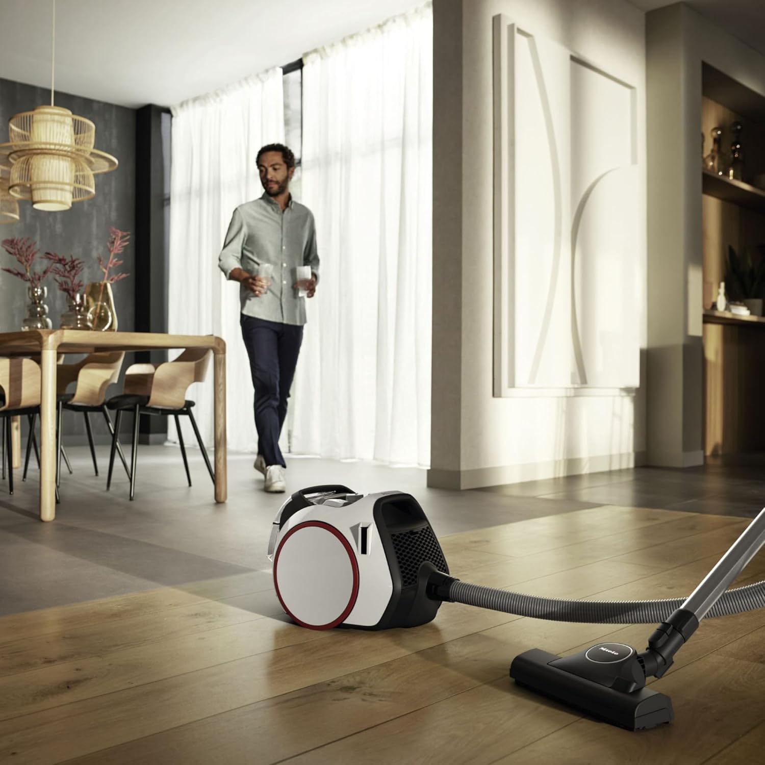 Miele Boost CX1 PowerLine SNRF0 Bagless Canister Vacuum Cleaner in Lotus White, Compact
