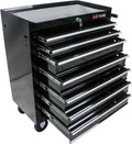 Rolling Tool Chest with 7-Drawer Tool Box with Wheels Multifunctional Tool Cart Mechanic Tool Storage Cabinet for Garage, Warehouse, Workshop, Repair Shop (Black)