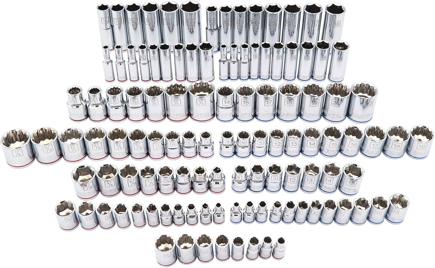 STARWORK TRUE MECHANIC 303-Piece Mechanics Tool Set and Socket Set, 1/4', 3/8', 1/2' Drive, Professional, SAE/Metric