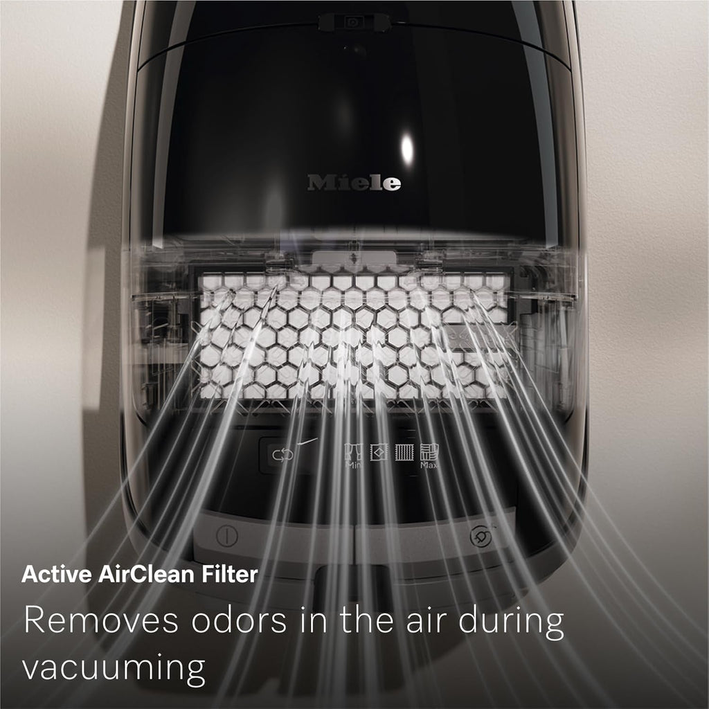 NEW Miele Guard M1 Cat & Dog Bagged Canister Vacuum for Pet Owners with Odor-Reducing Active AirClean Filter, TurboTeQ Floorhead, and AllTeQ Universal Floorhead, in Obsidian Black/Space Grey