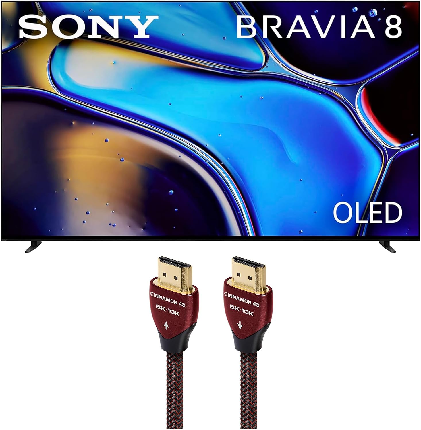 Sony K65XR80 65 Inch IMAX Enhanced Bravia OLED 4K HDR Google TV with an AudioQuest Cinnamon 48 2.25M 8K-10K 48Gbps HDMI Digital Cable - 7.5ft (2024)