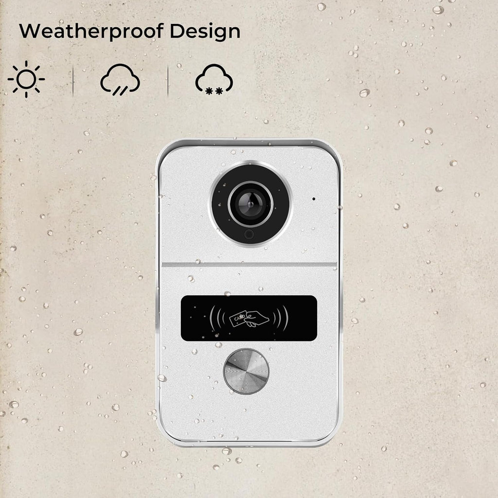 2-Wired Video Intercom System with 7 inch Touch Screen, Timbre con cámara & 140° Wide Angle, Video Recording, Tuya app Remote Control, Playback, Motion Detection, for Villa Apartment House