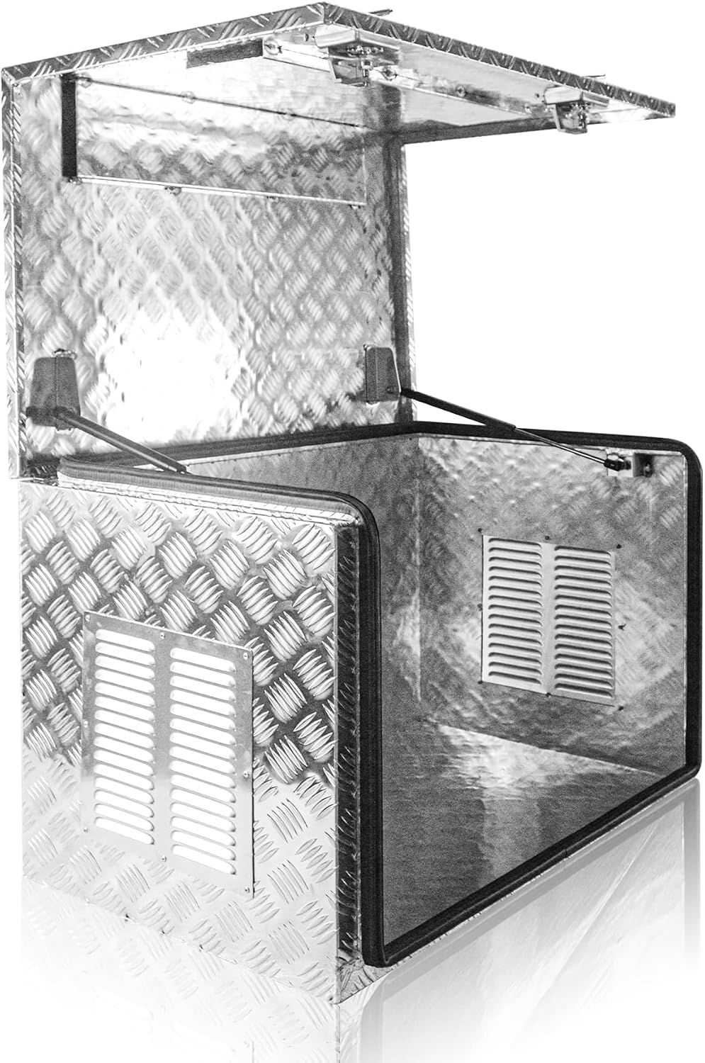 35x23x23 Inch Aluminium Generator Toolbox Heavy Duty Generator Storage Box with Ventilation grille with Lock and Keys suitable for RV Garage