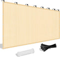 Shade&Beyond Customized Size 12' X 18' Shade Cloth with Grommets, 90% UV Protection UV Protection Mesh Tarp Sun Screens for Patio GN04, Wheat