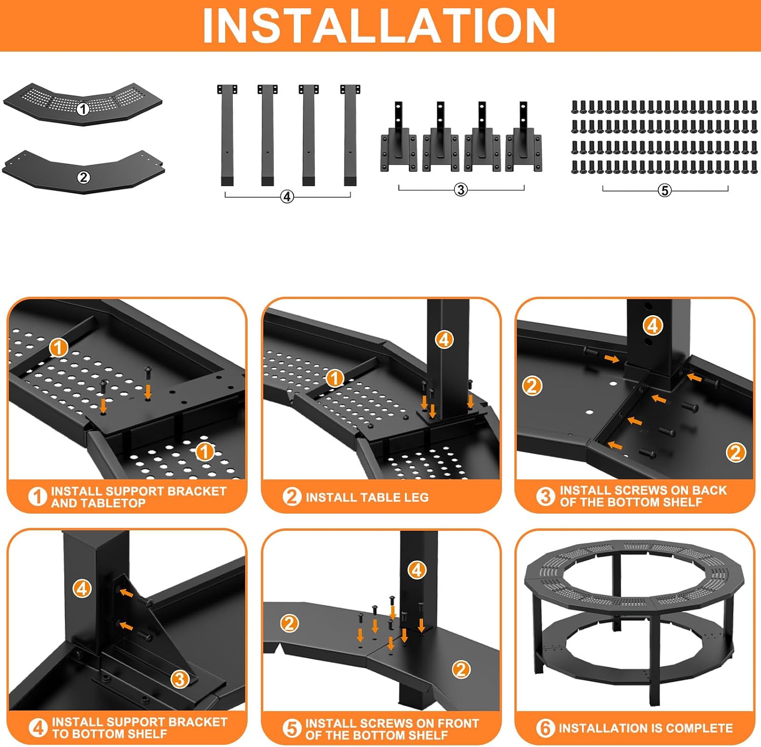 Fire Pit Surround Tabletop for Solo Stove Yukon, Bonfire, Tiki, Outdoor Smokeless Fire Pit Table for Wood Burning Fire Pits, Powder-Coated Steel Stove Table Surround with Cover for Solo Stove