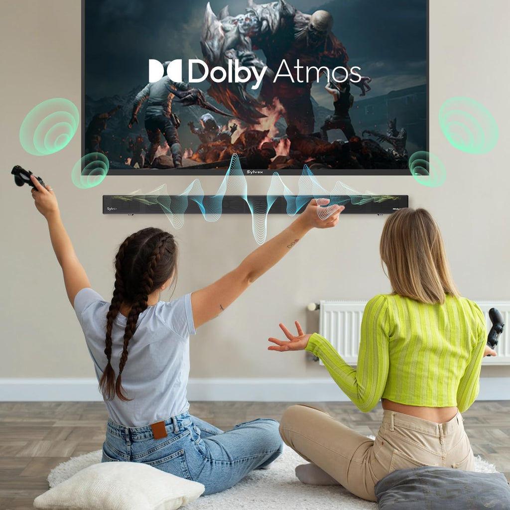 SYLVOX 75' Outdoor TV + S3 Dolby Atmos Soundbar Bundle, 4K HDR Waterproof Smart TV (Deck Pro 3.0), 1000 Nits, 2.1 Channel 120W Audio, Bluetooth 5.3, for Patio & Backyard
