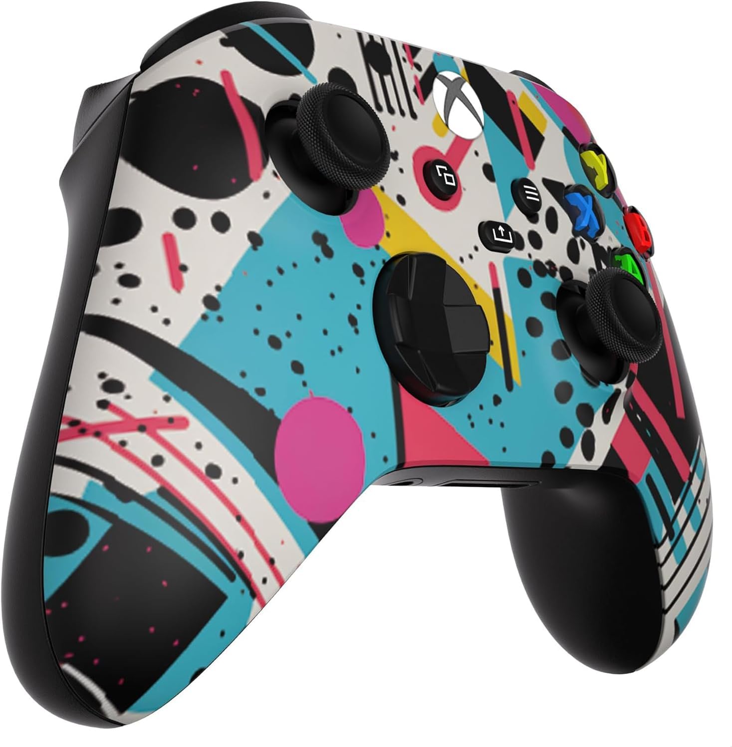 Wireless Controller for Microsoft Xbox Series X/S & Xbox One - Custom Soft Touch Feel - Custom Series X/S Controller (X/S Retro Abstract)