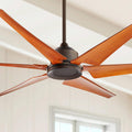 Casa Vieja 72' Power Hawk Modern Industrial Indoor Outdoor Ceiling Fan with Remote Control Oil Rubbed Bronze Painted Wood Damp Rated for Patio Exterior House Home Porch Gazebo Garage Barn