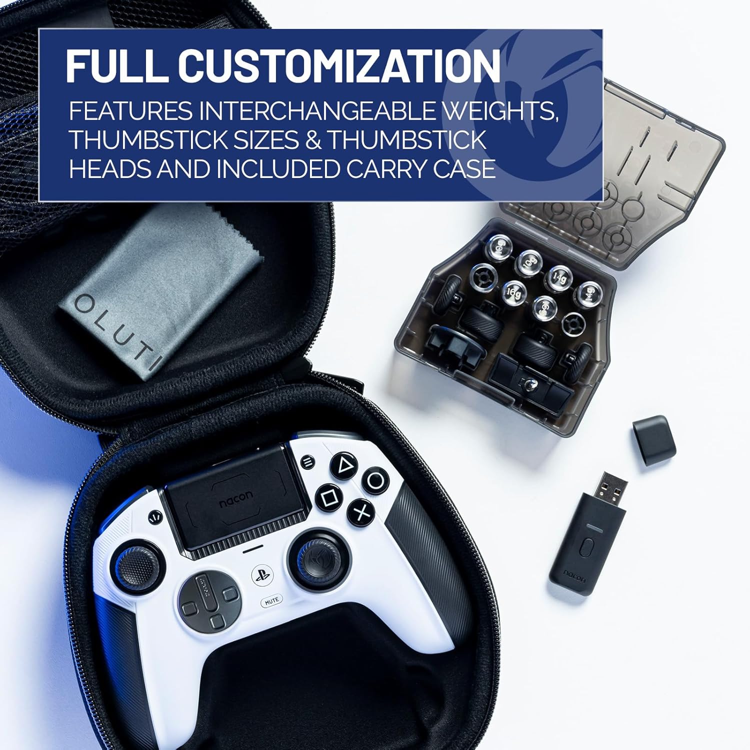 NACON Revolution 5 Pro Officially Licensed PlayStation Wireless Gaming Controller for PS5 / PS4 / PC - Hall Effect, Trigger Stops, Mappable Buttons, Bluetooth Audio - White