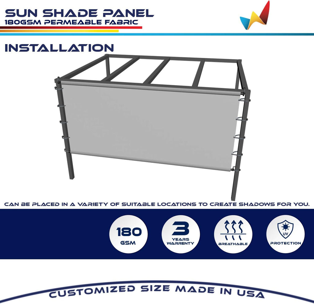 Windscreen4less 9'x16' Outdoor Pergola Replacement Shade Cover Canopy for Patio Privacy Shade Screen Panel with Grommets on 2 Sides Includes Weighted Rods Breathable UV Block Beige