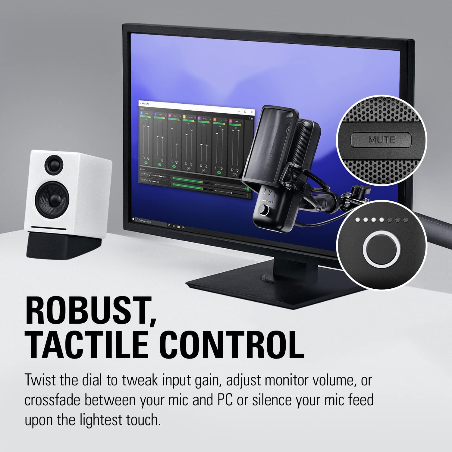 Elgato Wave:3 - Premium Studio Quality USB Condenser Microphone for Streaming, Podcast, Gaming and Home Office, Free Mixer Software, Sound Effect Plugins, Anti-Distortion, Plug 'n Play, for Mac, PC