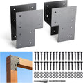 2 Pack 6x6 Post Anchor Connector, Heavy Stainless Steel End Post Cap Tie Brackets for Decks, Porches, Gazebos, etc Wood Post and Beam Anchor Connector (Black)