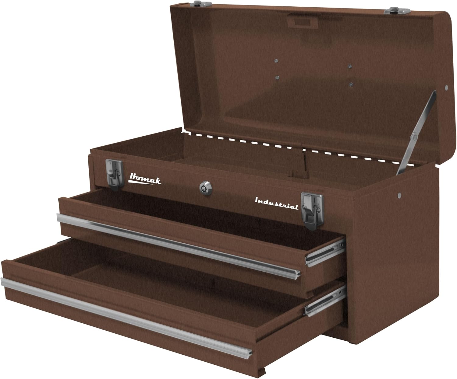 Homak Industrial 20-Inch 2-Drawer Friction Toolbox, Brown Winkle Powder Coat, BW00202200
