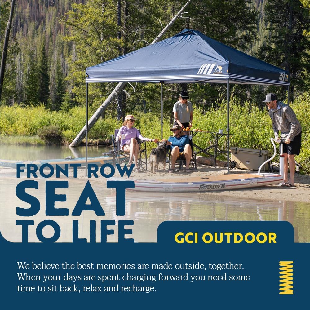 GCI Outdoor LevrUp Pop Up Canopy Tent, 10x10, Mercury Gray