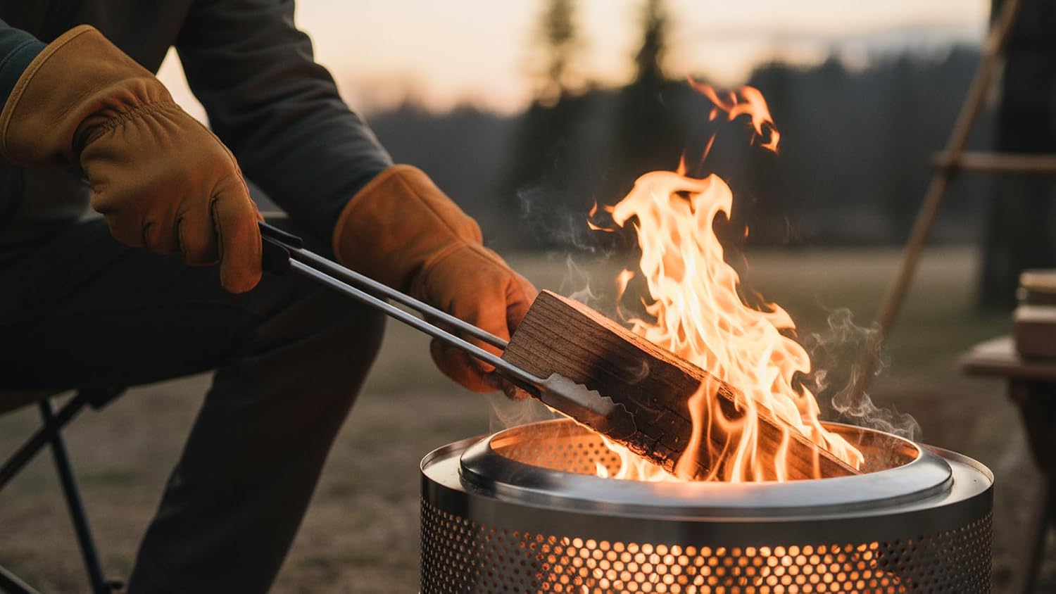 Smokeless Fire Pits for Outside, 20''Portable FirePits for Camping, Outdoor Stainless Steel FirePit with Carry Bag, Wood Burning Stove，Sliver