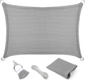 Eden's Decor Rectangular Grey 12' X 16' Sun Shade Sail UV-Blocking Outdoor Shade for Patio Backyard Pergola