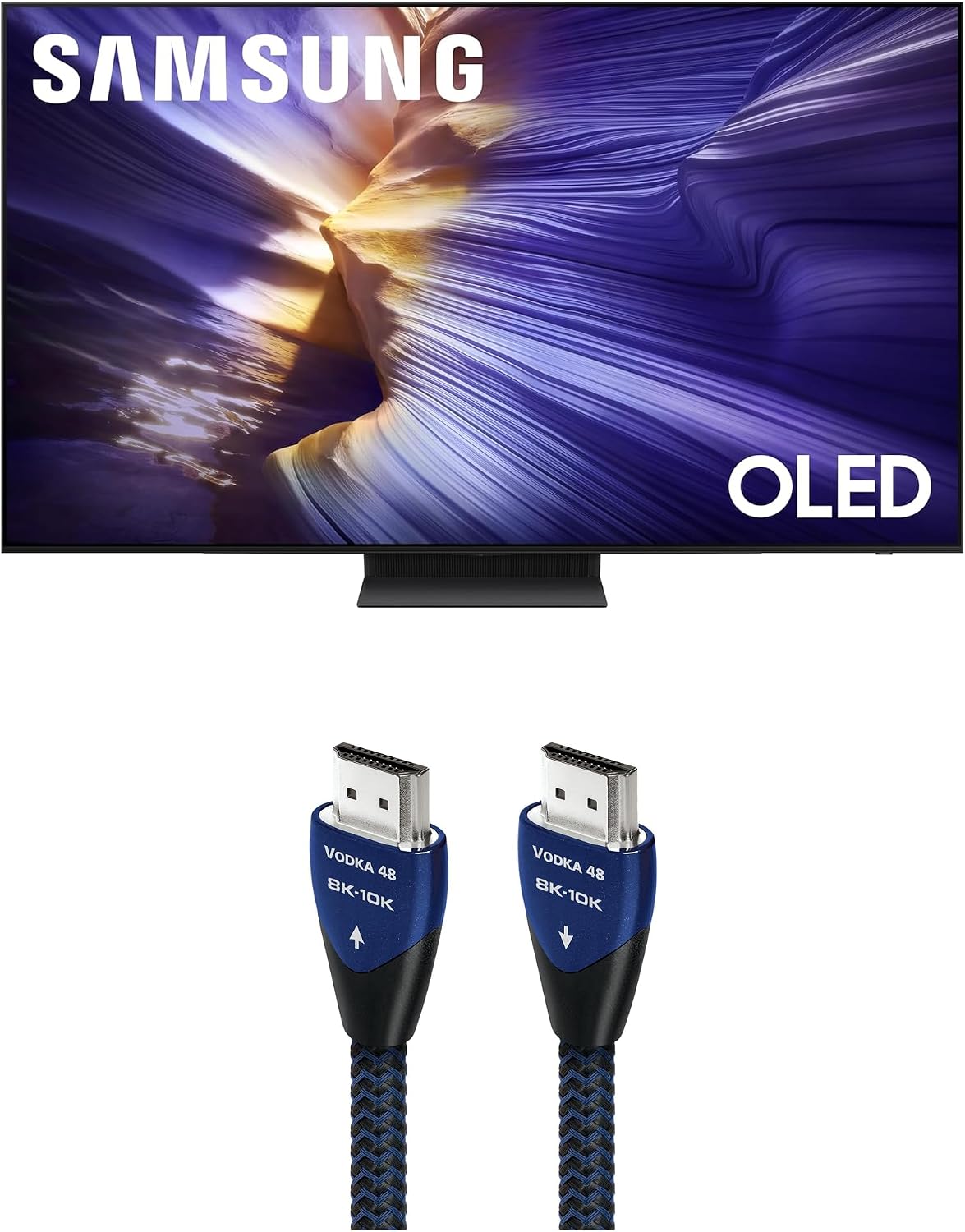 Samsung QN77S90FAFXZA 77 Inch 4K OLED Smart TV with an AudioQuest 2.25M 48Gbps Vodka HDMI Cord (2025)