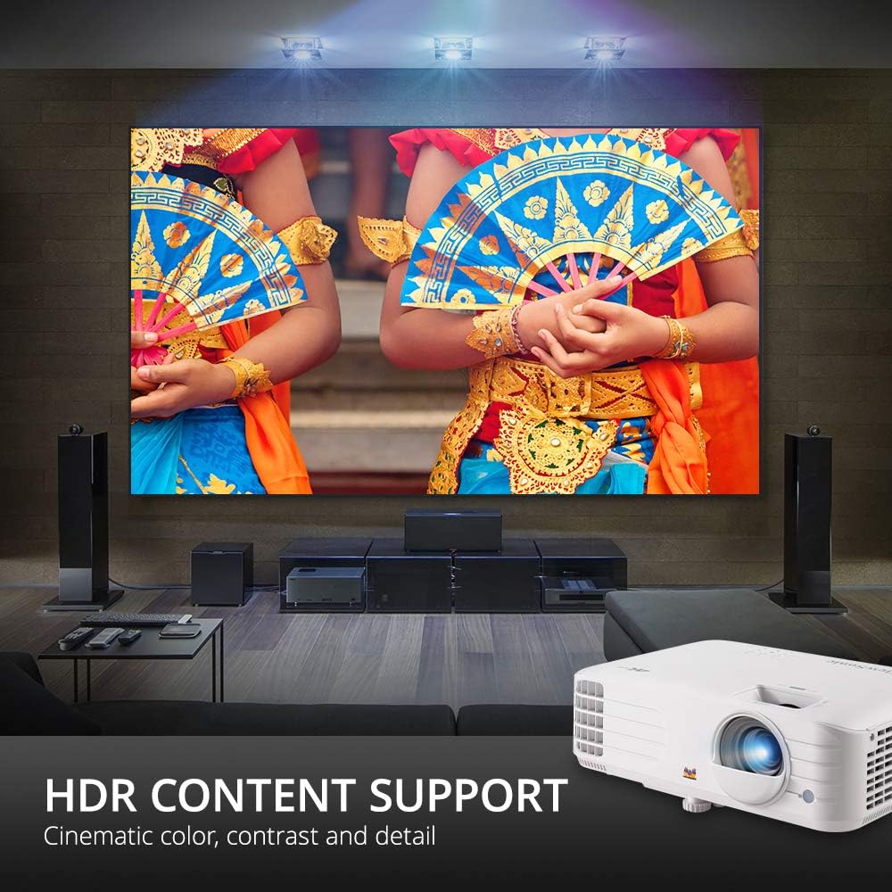 ViewSonic PX701-4K 3200 Lumens 4K Projector, 240Hz and HDR Support for Smooth Home Entertainment, 1.1x Optical Zoom, Auto V-Keystone, and H/V Keystone for Flexible Setup, and Dual HDMI Inputs