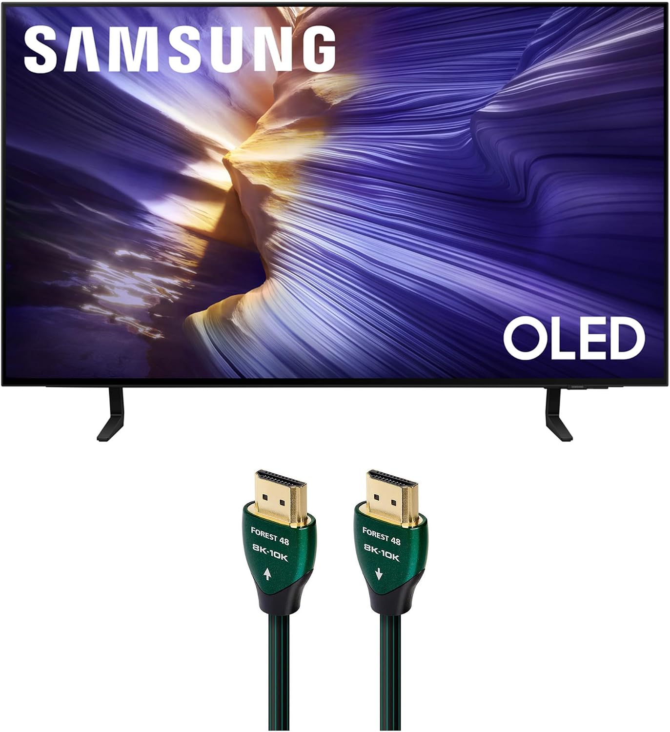 Samsung QN42S90FAEXZA 42 Inch 4K OLED Smart TV with an AudioQuest Forest 1.5M 48G 8K-10K HDMI Digital Cable (2025)