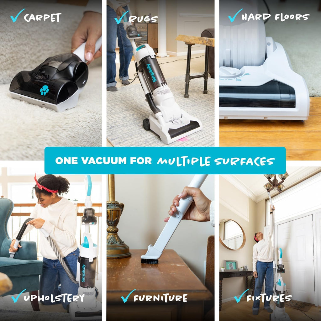 Pets Pro, Hard Floor and Carpet Vacuum Cleaners for Home Pet Hair, Upright, Bagless Lightweight, Powerful Suction in Homes with Dogs Plus Upholstery, Dust and Crevice Tools, SVPET