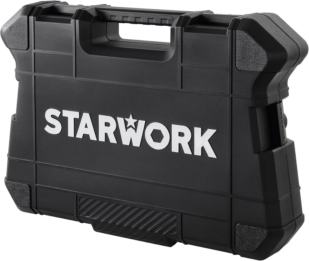 STARWORK TRUE MECHANIC 303-Piece Mechanics Tool Set and Socket Set, 1/4', 3/8', 1/2' Drive, Professional, SAE/Metric