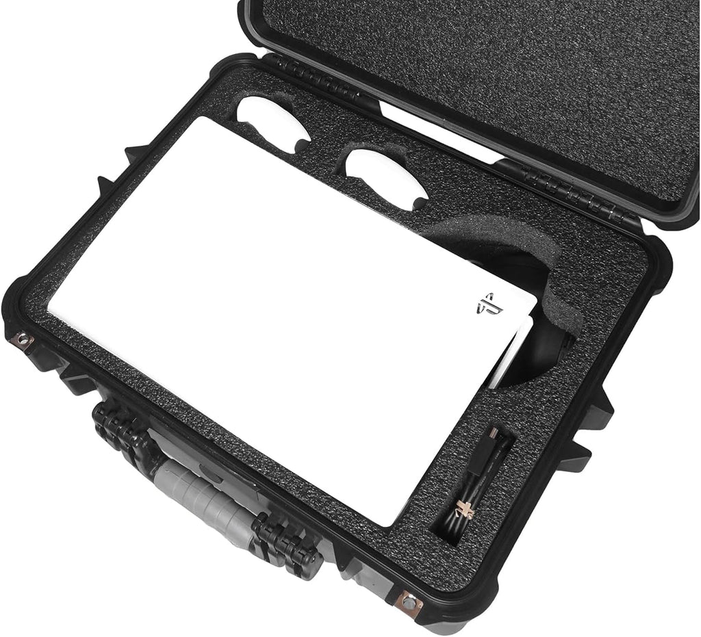 Case Club Carrying Case for PS5 (Gen 1 Disc or Digital) - Hard Shell Travel Case for Playstation 5 Console, Headset, Controllers, Games, PS5 Stand, Accessories - Waterproof
